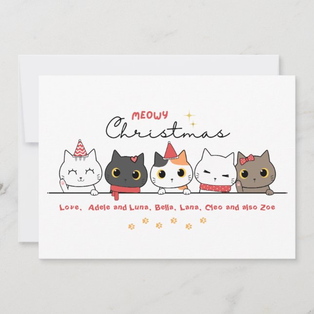 Carte de Noël Amoureux des chats Carte de Noël (Devant)