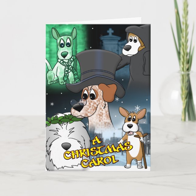 Carte de Noël Amoureux des chiens Carol de Noël (Devant)