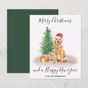 Carte de Noël Amoureux des chiens Golden Retriever