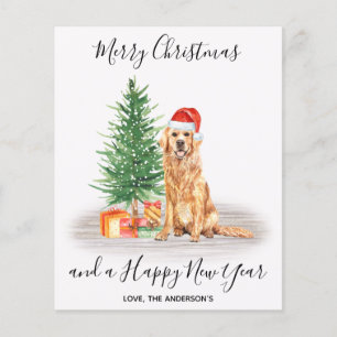 Carte de Noël Amoureux des chiens Golden Retriever