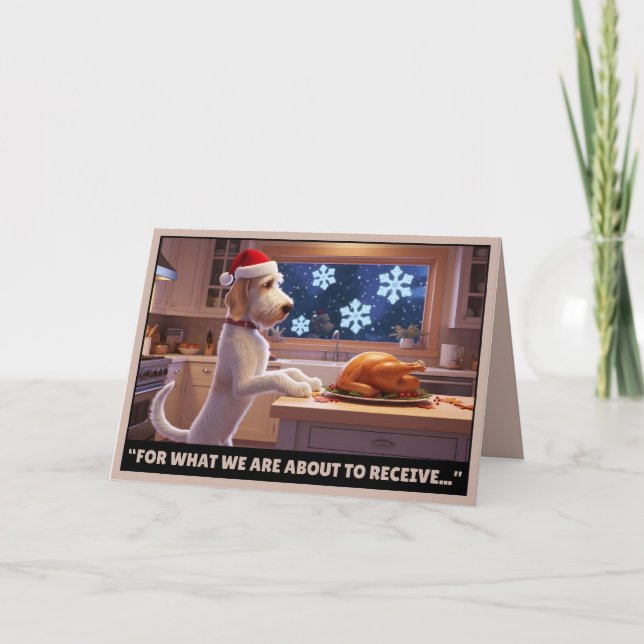 Carte de Noël amusante à thème chien (Devant)