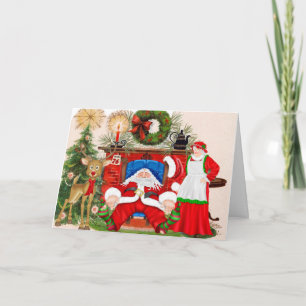 Carte de Noël amusante avec Père Noël