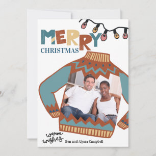 Carte de Noël amusante avec un pull de Noël laid