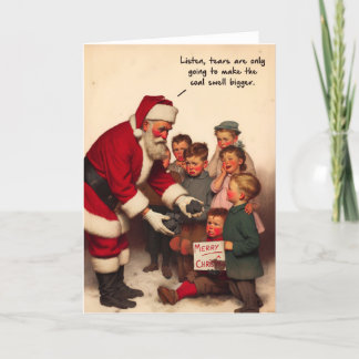 Carte de Noël amusante - Charbon de Père Noël
