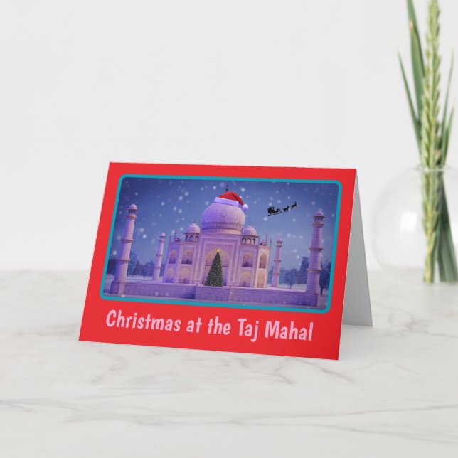 Carte de Noël amusante du Taj Mahal. (Devant)