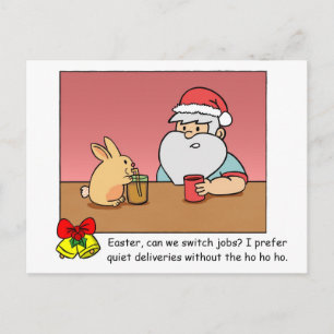 Carte de Noël amusante : le Père Noël change de mé