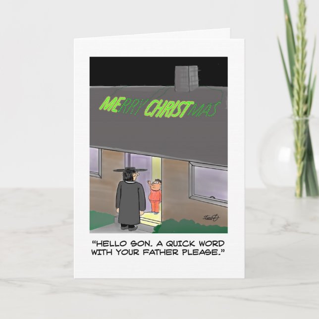 Carte de Noël amusante : Lumières de Noël (Devant)