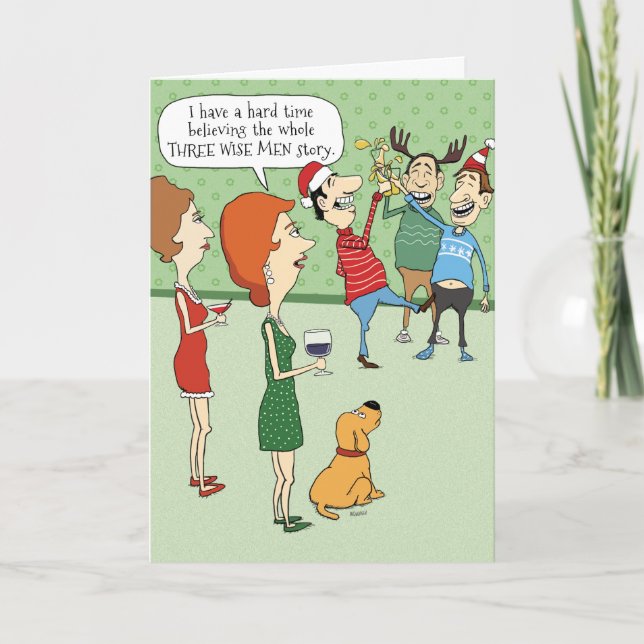 Carte de Noël amusante : Trois hommes sages (Devant)