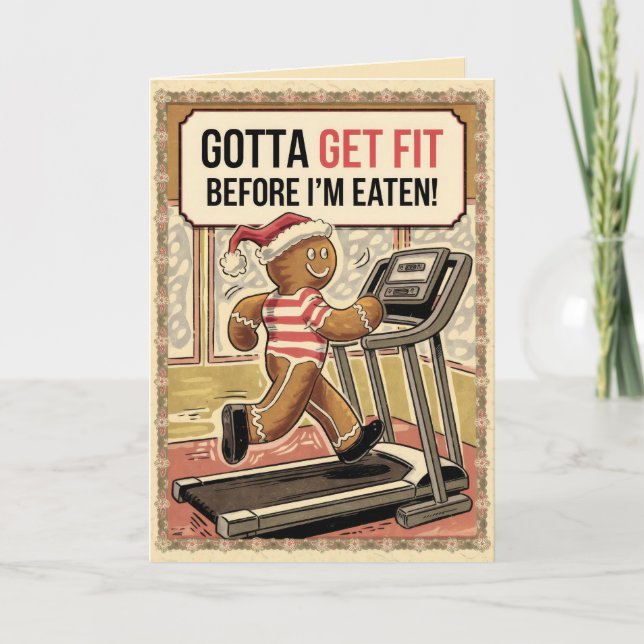 Carte de Noël amusante Vintage MODIFIABLE (Devant)