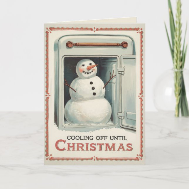 Carte de Noël amusante Vintage MODIFIABLE (Devant)