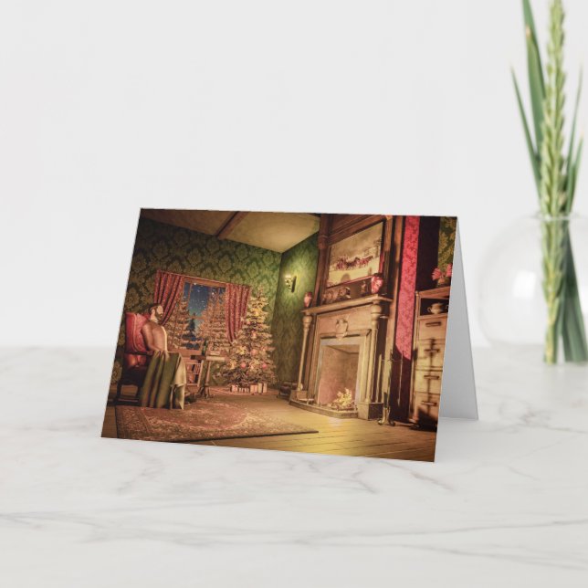 Carte de Noël ancienne à l'anglaise (Devant)