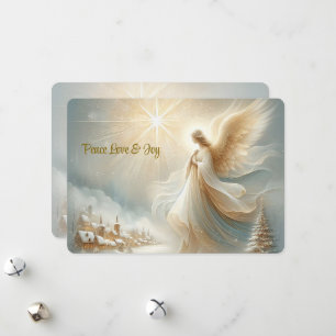 Carte de Noël Ange Céleste - Carte de Fêtes Plate