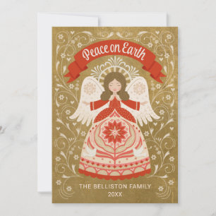 Carte de Noël Ange Paix sur Terre Photo Art Popula