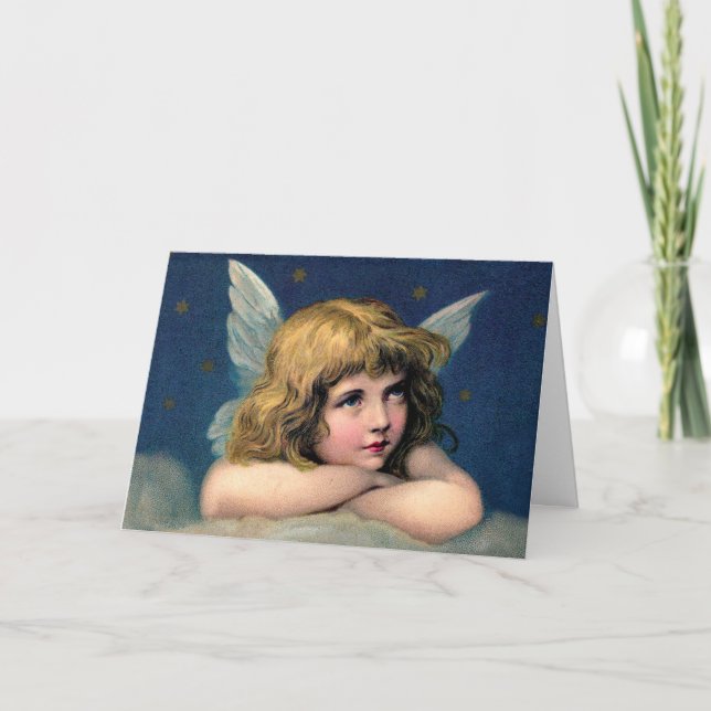 Carte de Noël Ange Vintage (Devant)