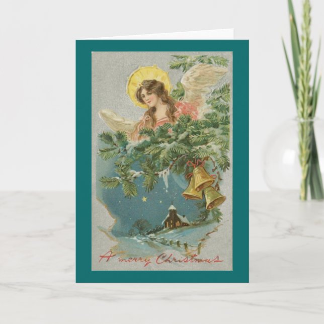 Carte de Noël Angel Snow Scene (Devant)