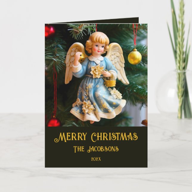 Carte de Noël Angel vintage (Devant)