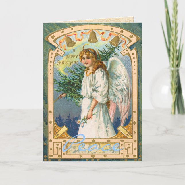 Carte de Noël Angel vintage (Devant)