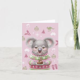 Carte de Noël animal australien mignonne - Koala