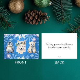 Carte de Noël Animaux Arctiques Noël Blanc