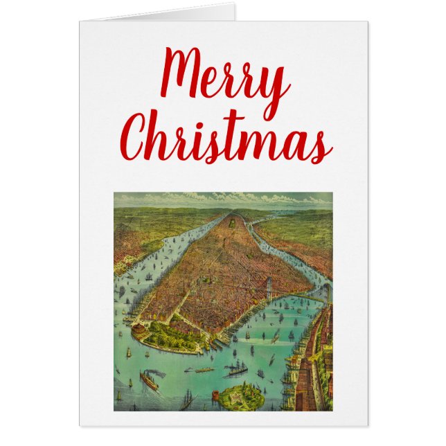 Carte de Noël Antique New York City (Devant)