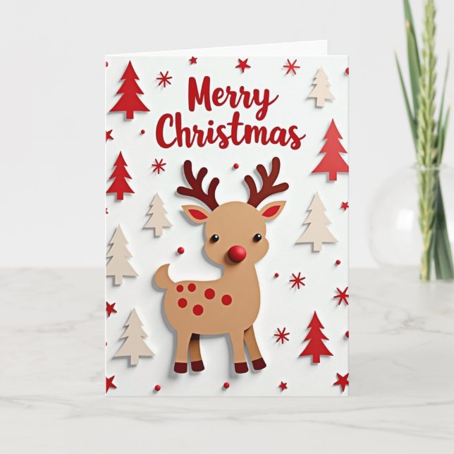 Carte de Noël Antlered Friend (Devant)