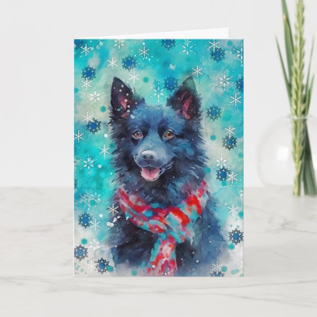 Carte de Noël AP430B1 pour chien multimédia mixte (Devant)