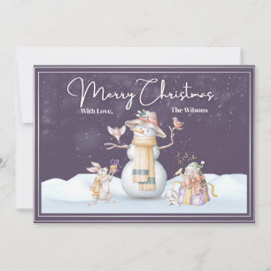 Carte de Noël aquarelle Snowy Scene