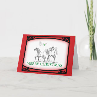 Carte de Noël Arabe de cheval