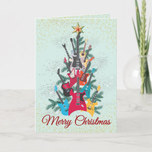 Carte de Noël Arbre à Guitare