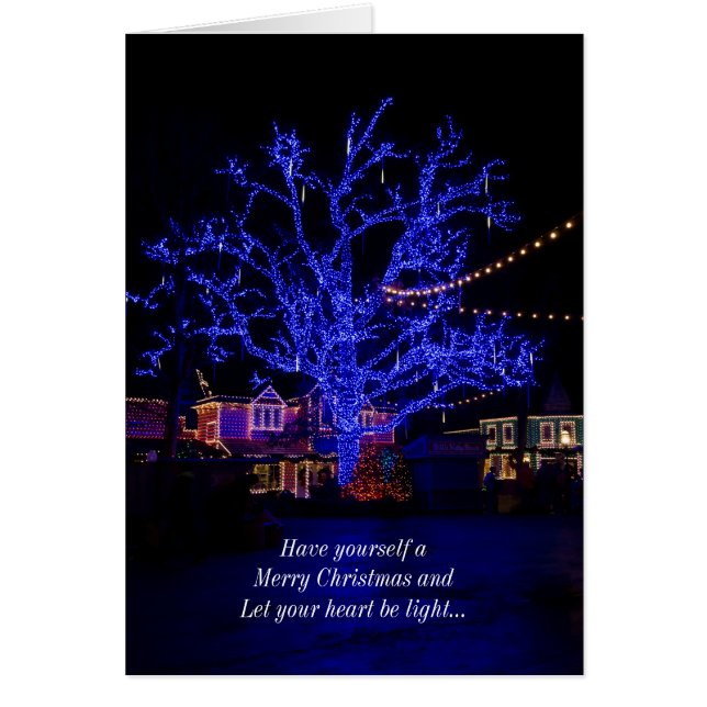 Carte de Noël Arbre Bleu (Devant)