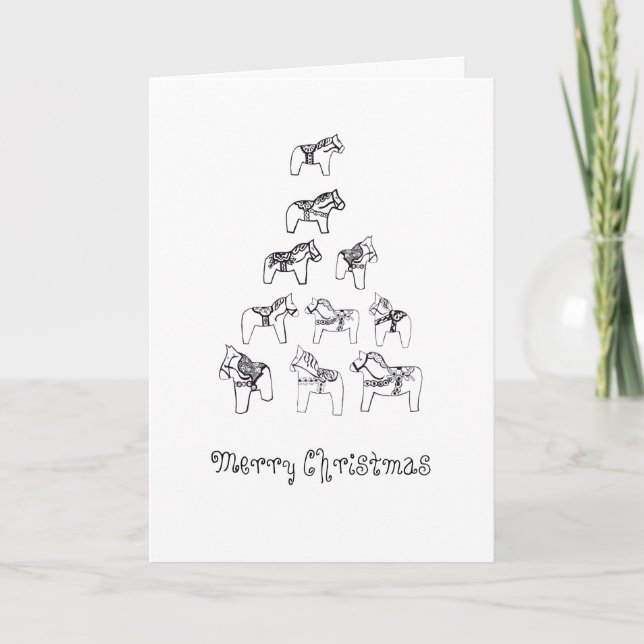 Carte de Noël arbre dalécarlien (Devant)