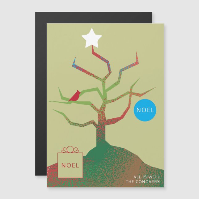 Carte de Noël Arbre D'Art (Devant / Derrière)