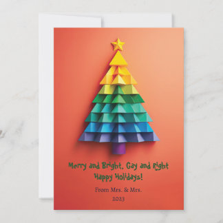 Carte de Noël arbre de Noël arc-en-ciel LGBT