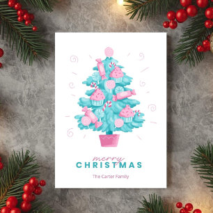 Carte de Noël Arbre de Noël Bonbon Turquoise Migno