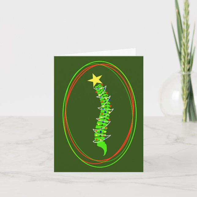 Carte de Noël Arbre de Noël Colonne Vertébrale (Devant)