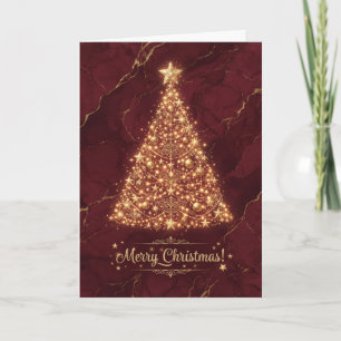 Carte de Noël arbre de Noël en Bourgogne Or