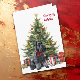 Carte de Noël Arbre de Noël Giant Schnauzer à Coll