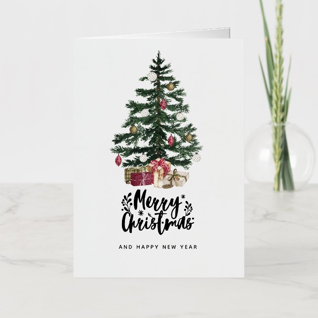 Carte de Noël Arbre de Noël Joyeux Noël Vacances (Recto)