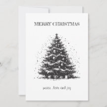 Carte de Noël Arbre de Noël Vintage