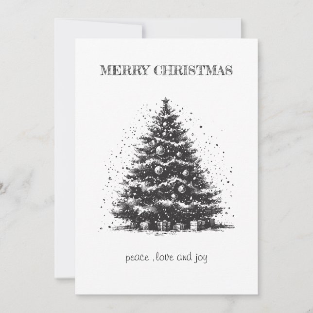 Carte de Noël Arbre de Noël Vintage (Devant)