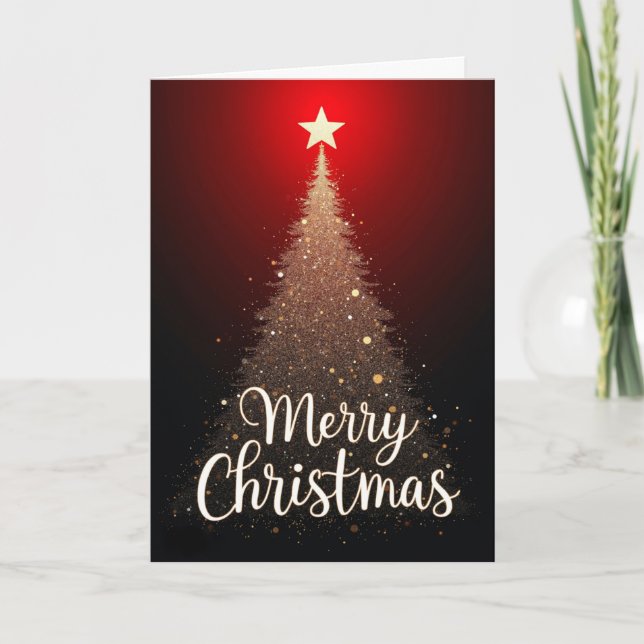 Carte de Noël Arbre Étincelant (Devant)