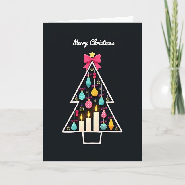 Carte de Noël arbre minimaliste (Devant)