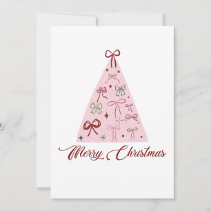 Carte de Noël Arbre Rose
