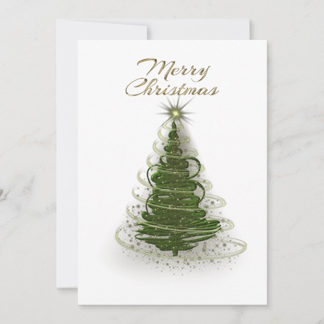 Carte de Noël arbre vert spirale moderne (Devant)