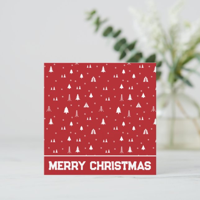 Carte de Noël Arbres de Noël et Flocons de Neige (Debout devant)