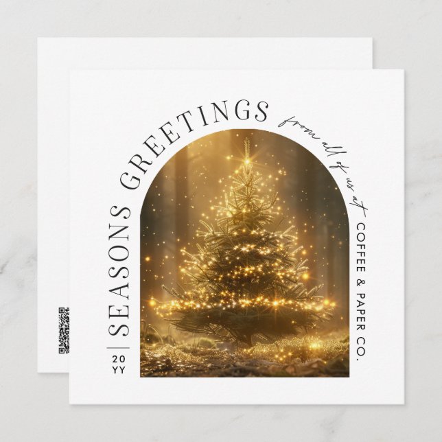 Carte de Noël Arc moderne d'affaires (Devant / Derrière)