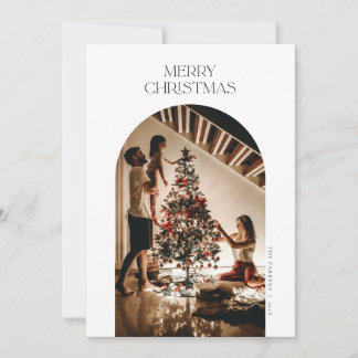 Carte de Noël Arch moderne en blanc