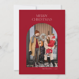 Carte de Noël Arch moderne en rouge