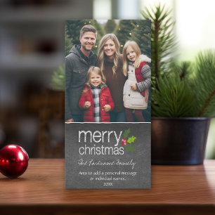 Carte de Noël Ardoise - Photo Verticale