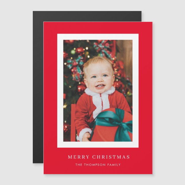 Carte de Noël Arrière - plan rouge classique (Devant / Derrière)